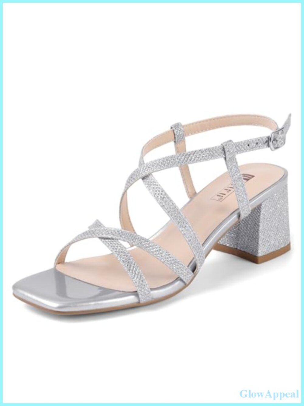 IDIFU Women's Block Heel Square Toe Slingback Sandals